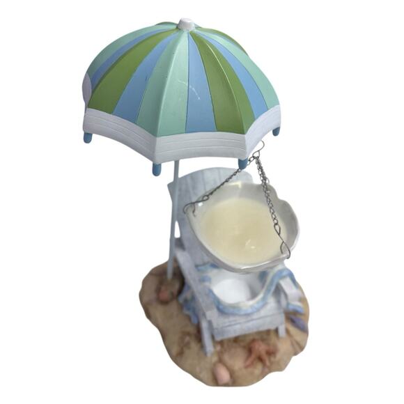 Yankee Candle Blue Green Stripe Beach Umbrella Chair Hanging Tart Burner Warmer‎ - Picture 3 of 7